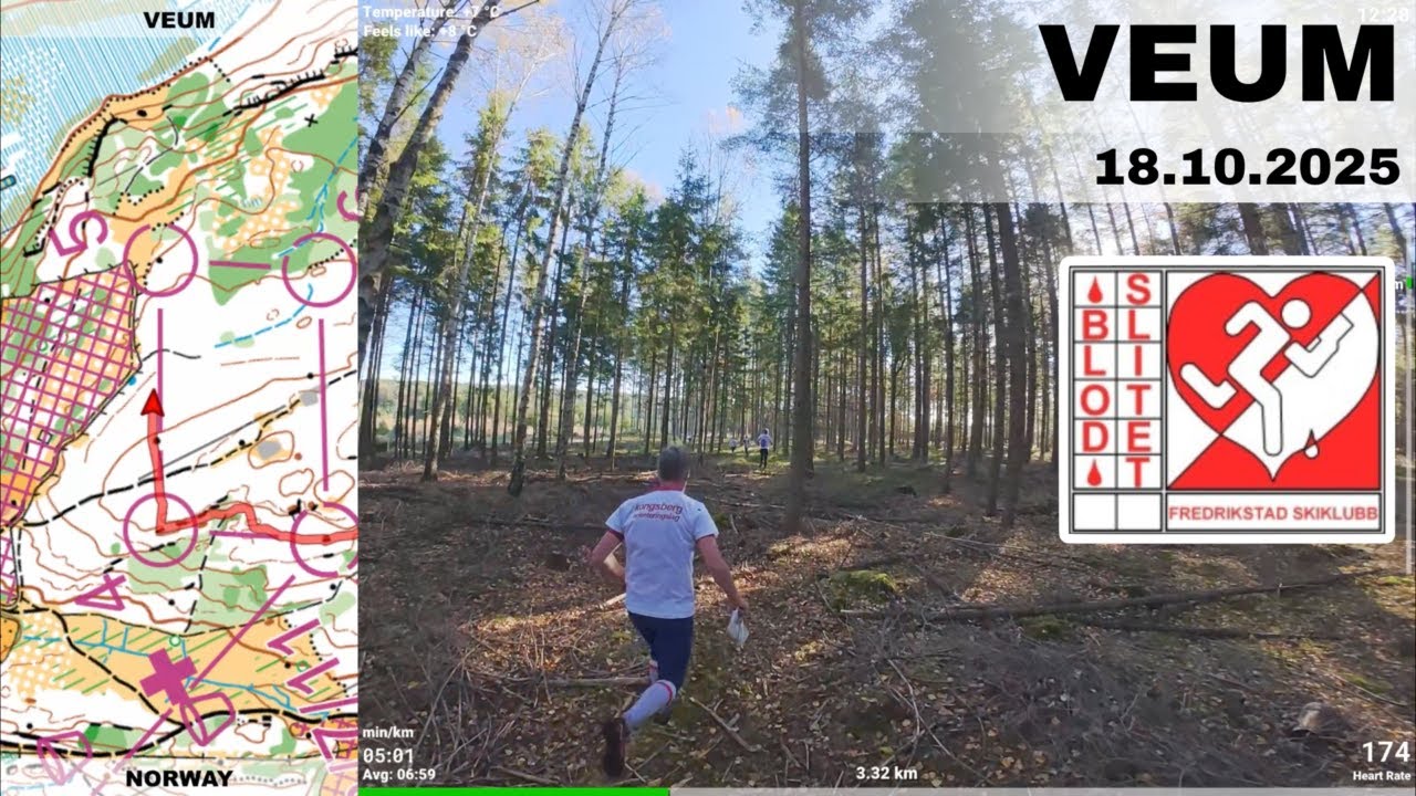 Headcam Orienteering: Veum, Fredrikstad. Norway. Blodslitet, H-åpen.