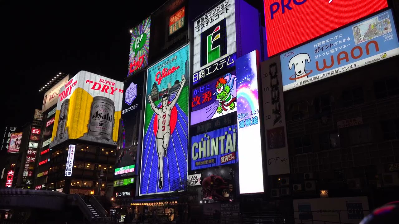 【ULTLA HD】４K　大阪 道頓堀 グリコ かに道楽 SONY FDR AX100