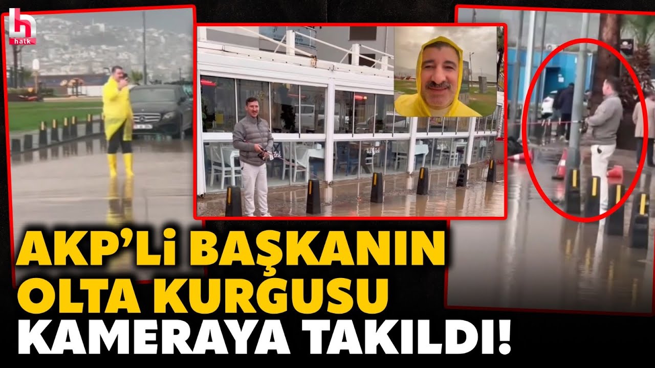 İzmir'i sel vurdu AKP'li başkanın foyası ortaya çıktı! Vatandaşın eline olta verip böyle kayda aldı!