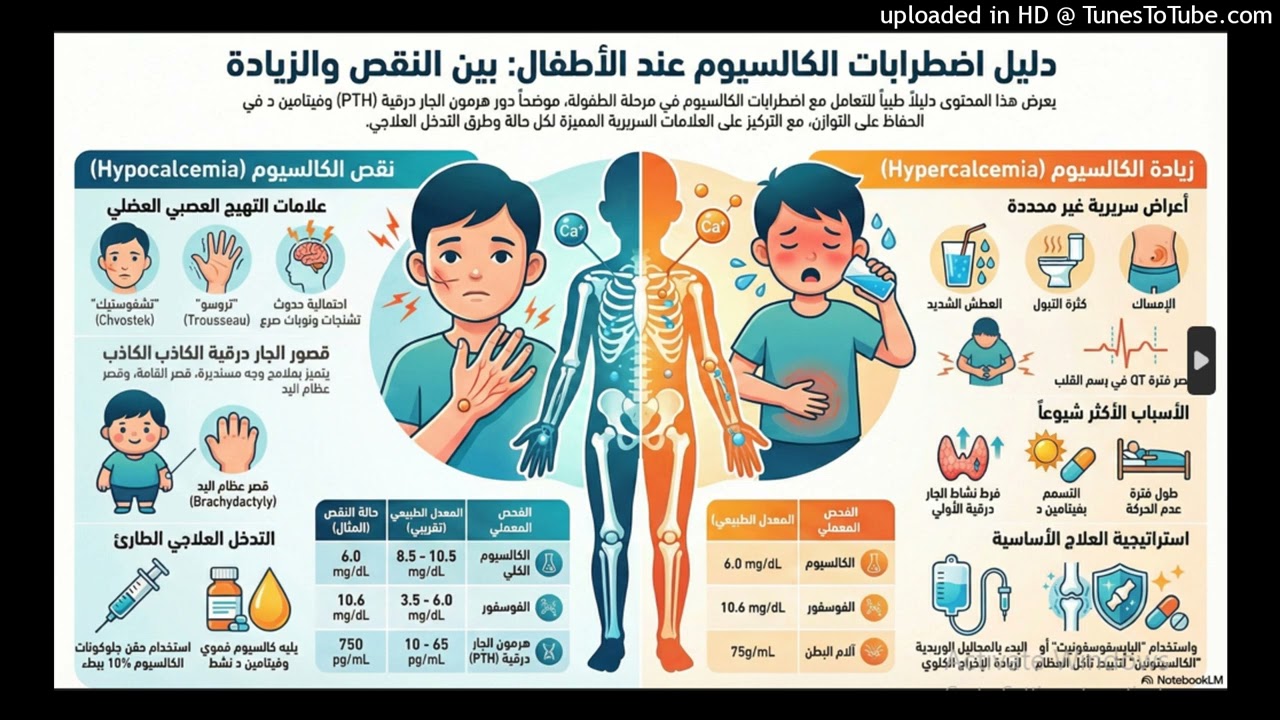 اضطرابات الكالسيوم وتأثيرها على كهربا قلب الأطفال