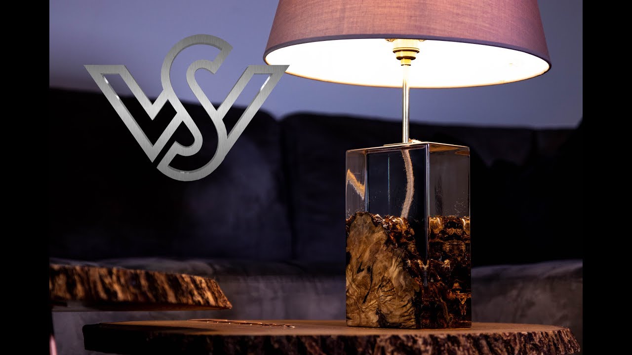 Olive root with clear epoxy resin the modern led desk lamp