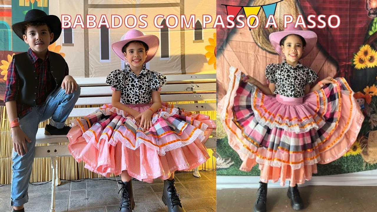 PASSO A PASSO DA SAIA COM MEDIDAS DOS BABADOS