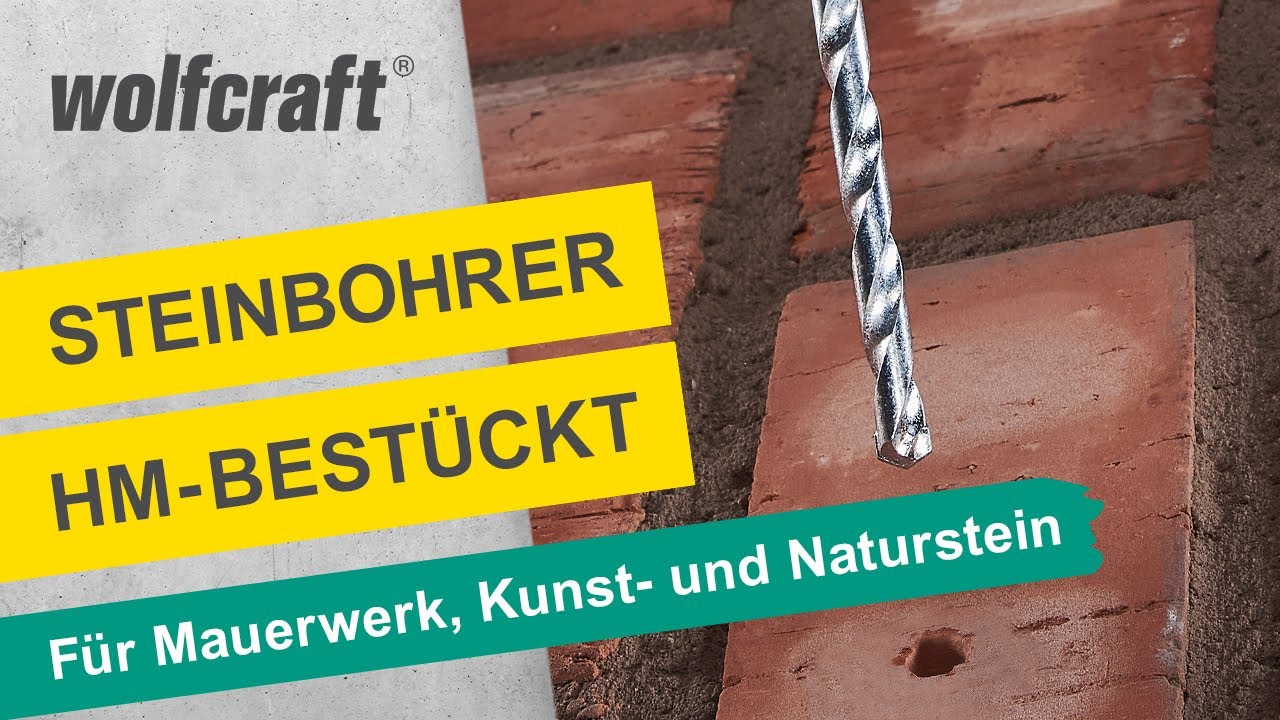 Steinbohrer HM-best&uuml;ckt: F&uuml;r Bohrungen in Mauerwerk, Stein, Beton, Marmor & Fliesen | wolfcraft