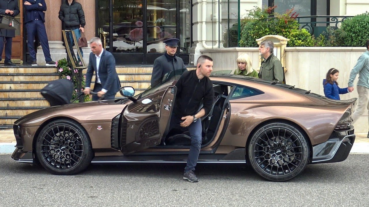 Swiss Billionaires with BODYGUARDS arriving in ASTON MARTIN VALOUR at Hotel de Paris in Monaco!!