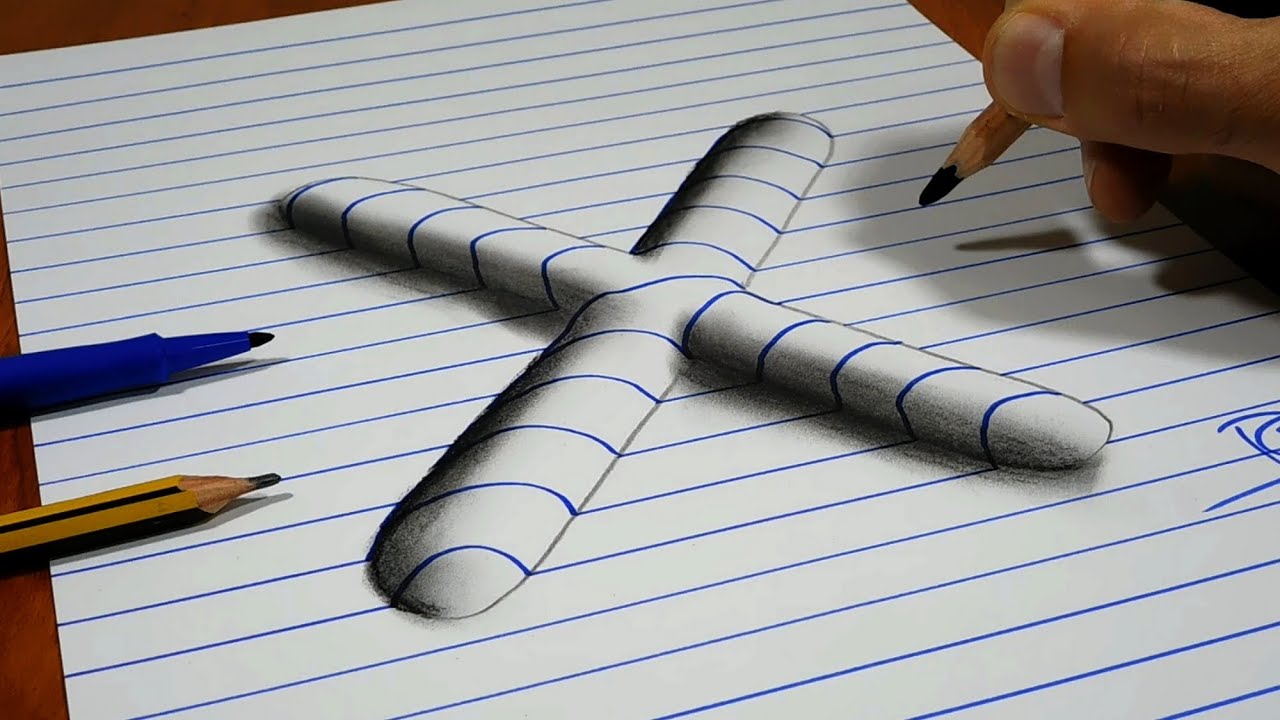 3D Trick Art On Line Paper, Round Letter X