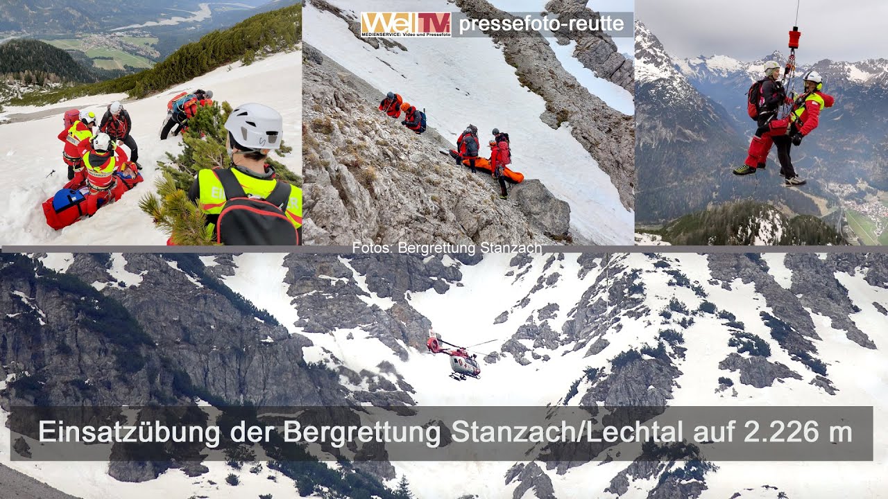 Einsatzübung der Bergretter im Lechtal auf 2.226m unter ständiger Steinschlaggefahr