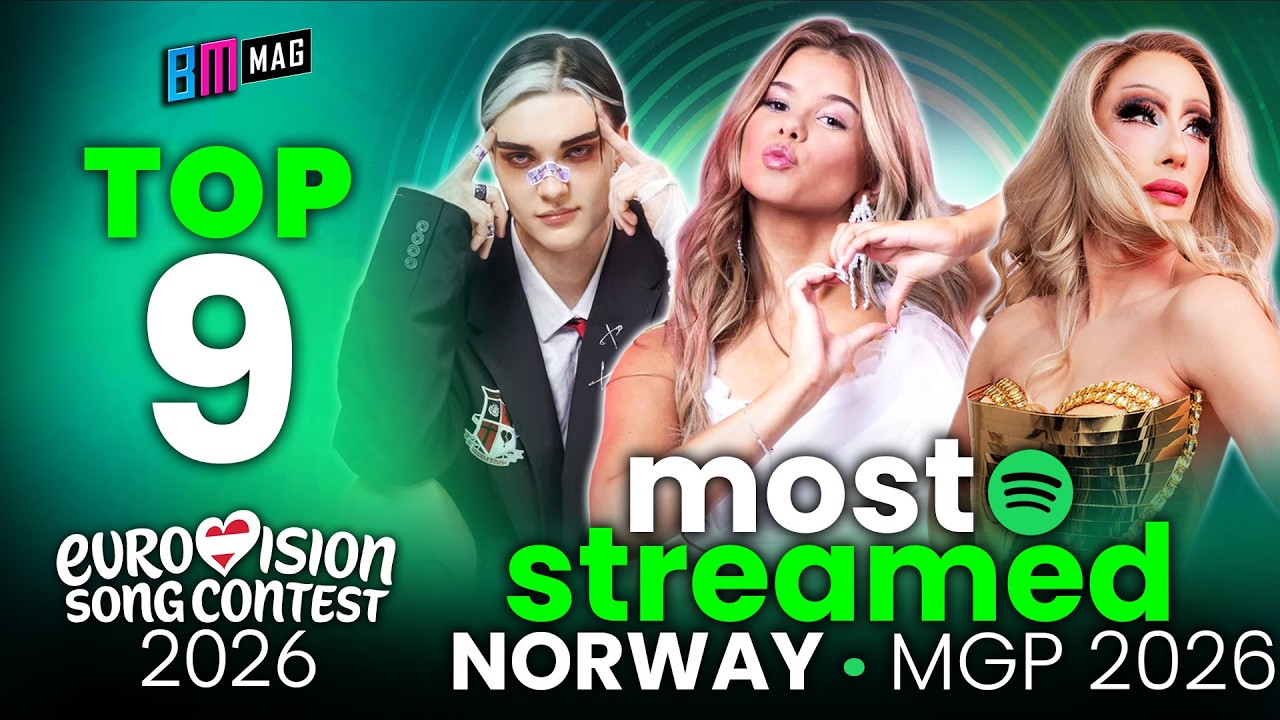 TOP 9 Most Streamed Songs - Melodi Grand Prix 2026 - Norway's National Final for Eurovision 2026
