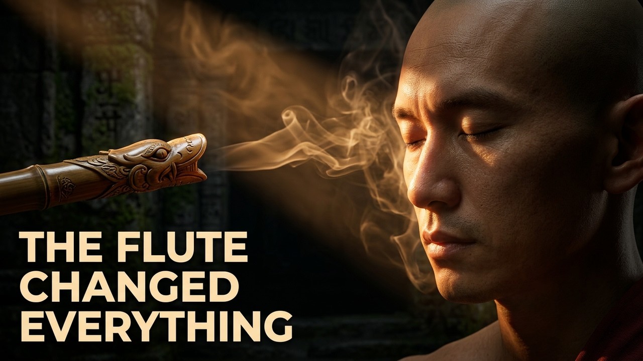 Temple Meditation with Flute. Monk, Light & Smoke. Relaxation is here!
