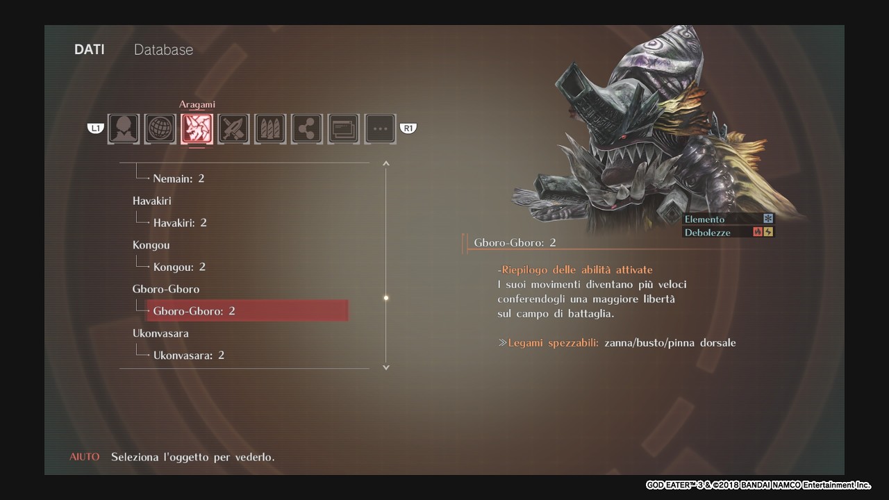 GOD EATER 3: Database - Gboro-Gboro