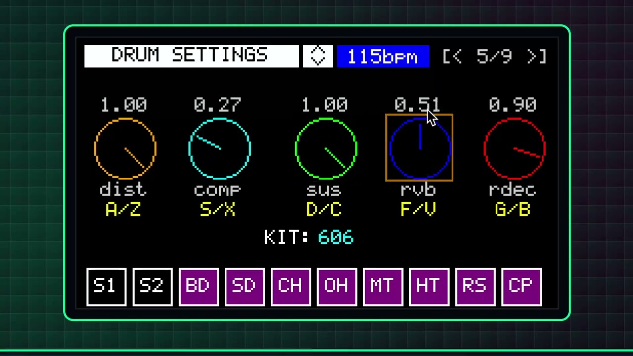MiniAcid 0.0.8 - New drum kits and effects demo