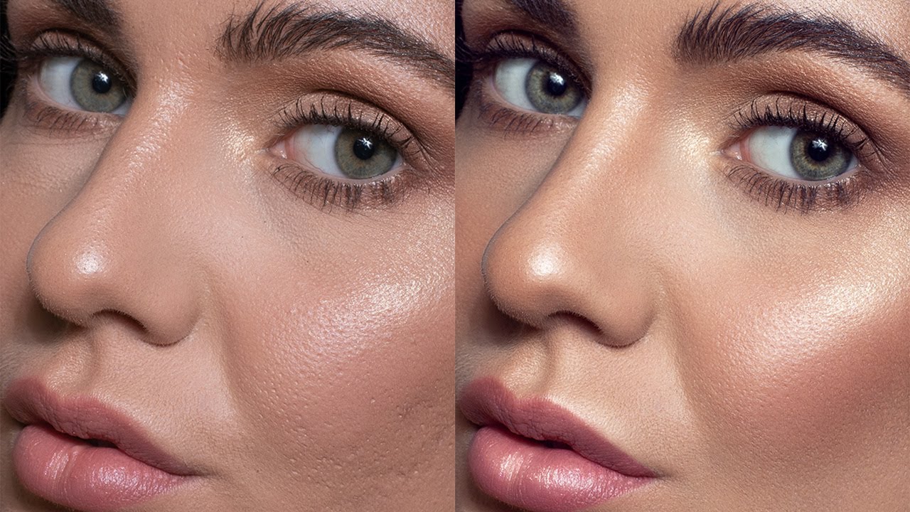 High end beauty skin retouch // Retouching problematic skin using dodge and burn - speed edit