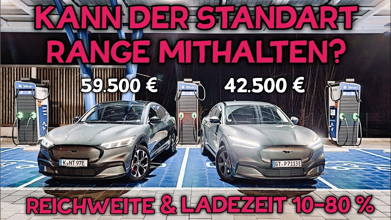 Mustang Mach-E Standard Range Reichweite - Verbrauch - Ladezeit 10-80 % Elektroauto Test.