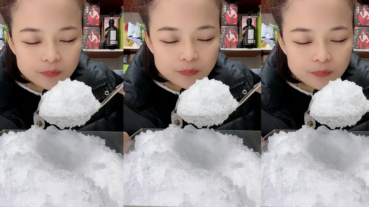 Y14 / ASMR ICE EATING / FREEZER FROST ICE / FLAVOURED ICE / ICE EATING🧊