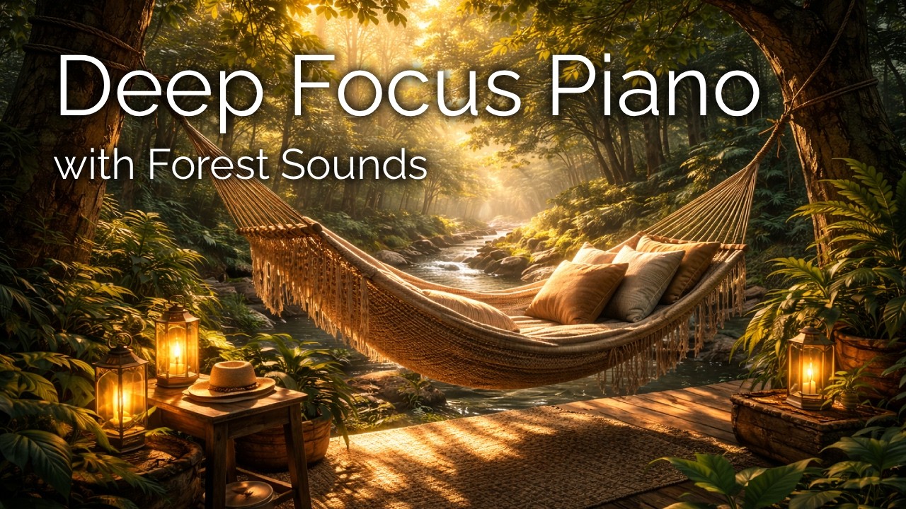 Deep Focus Piano with Forest Sounds | Natural Focus for Studying