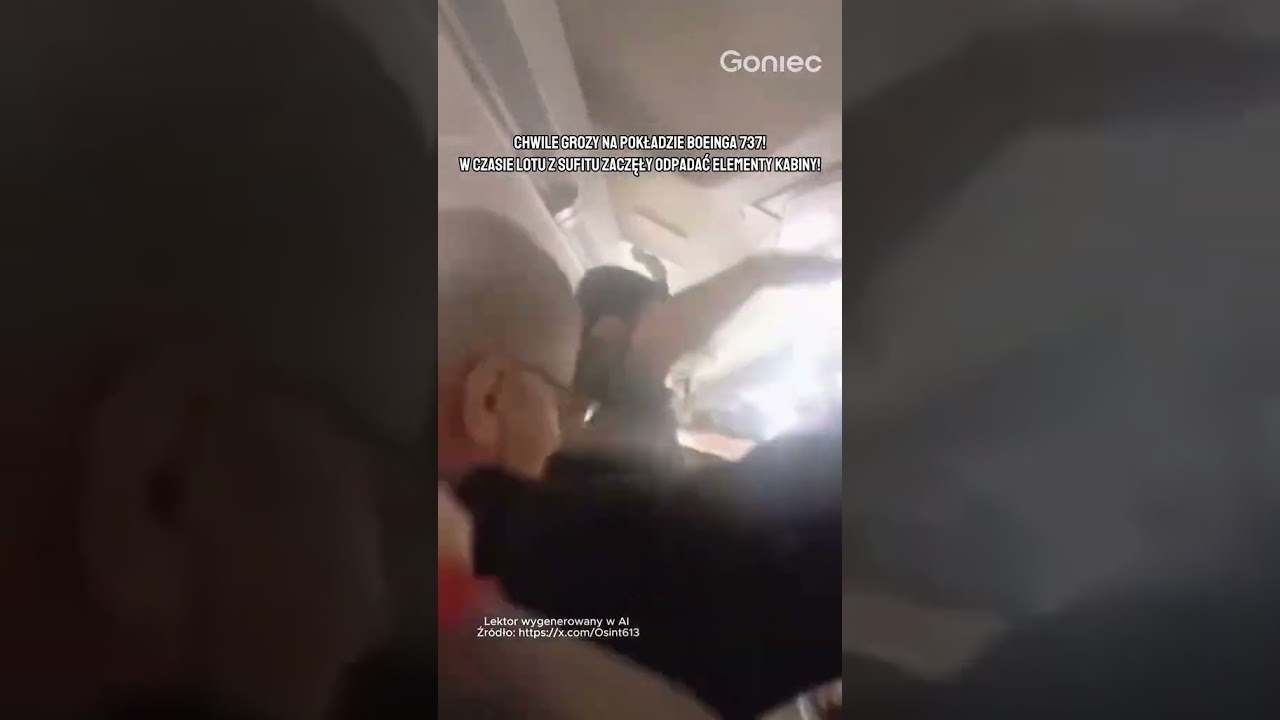 Chwile grozy na pokładzie Boeinga 737! W czasie lotu z sufitu zaczęły odpadać elementy kabiny!