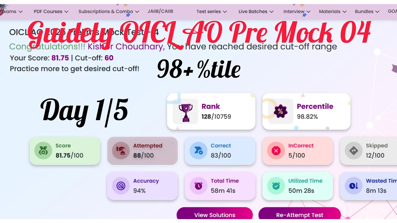 Day 1/5 of OICL AO Pre Mocks | Guidely OICL AO Pre Mock 04 📚🎯🧿 