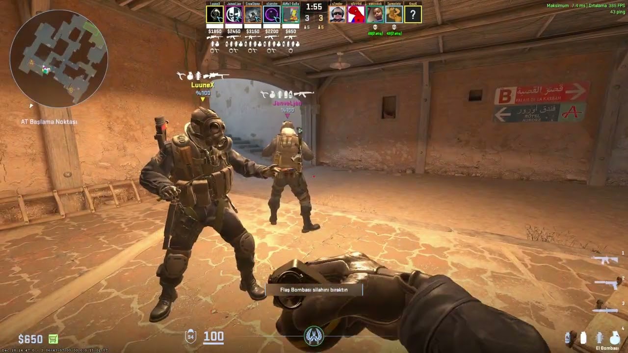 Dust2 16-14 uzatmalarda aldık
