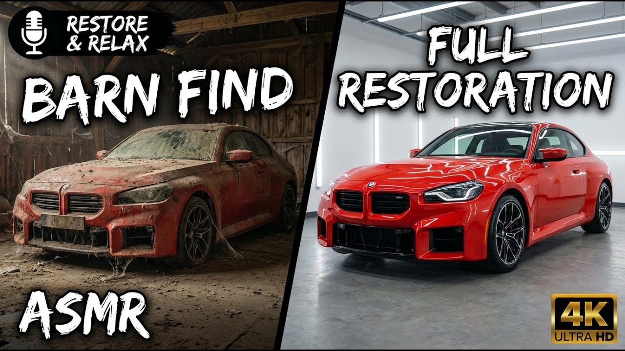 ASMR Car Restoration 2025 BMW M2 Red Severely Rusted Barn Find Full Restoration