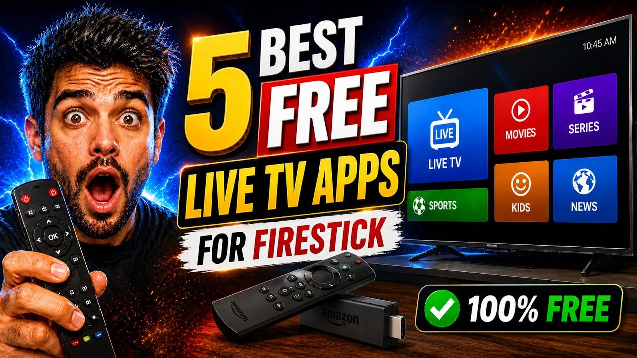5 Free Live TV Apps For Fire stick | 1000 + live channels ( All Devices) 
