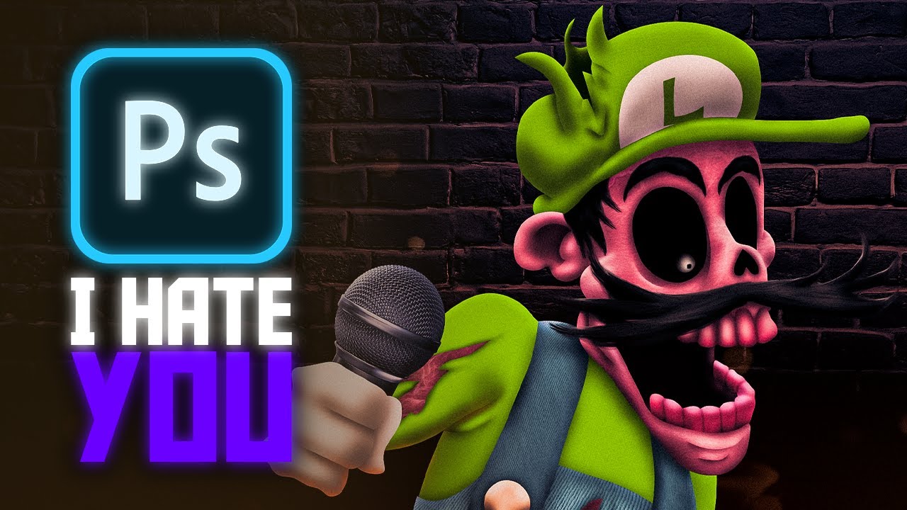 Making Luigi (I Hate You) from a Friday Night Funkin' Mod in Photoshop | Speed Edit