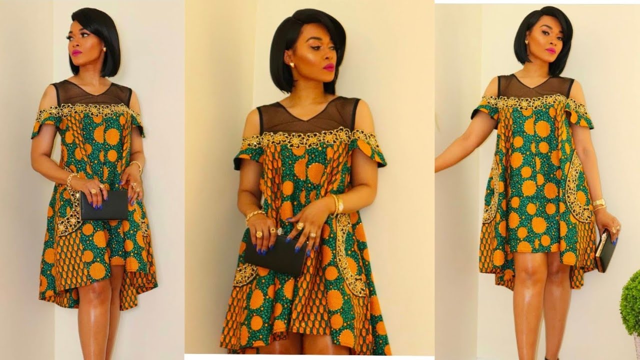 High Low Cold Shoulder Dress with Yoke