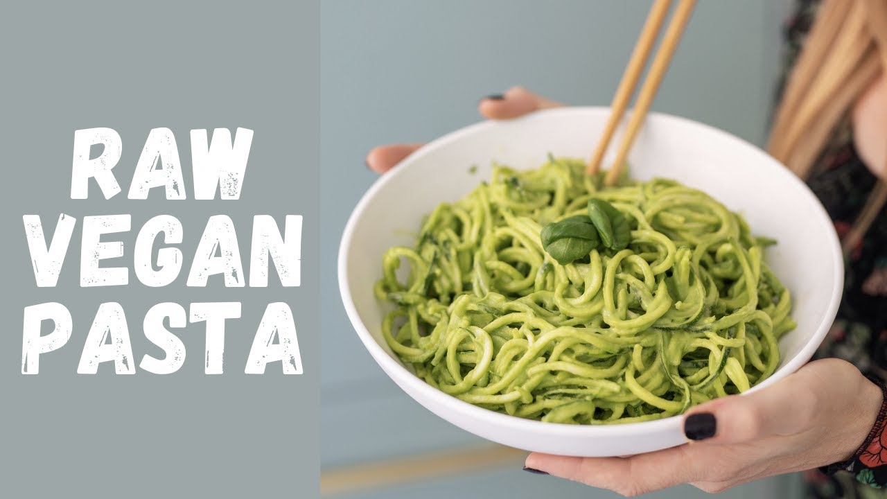 FULLY RAW VEGAN AVOCADO PESTO PASTA