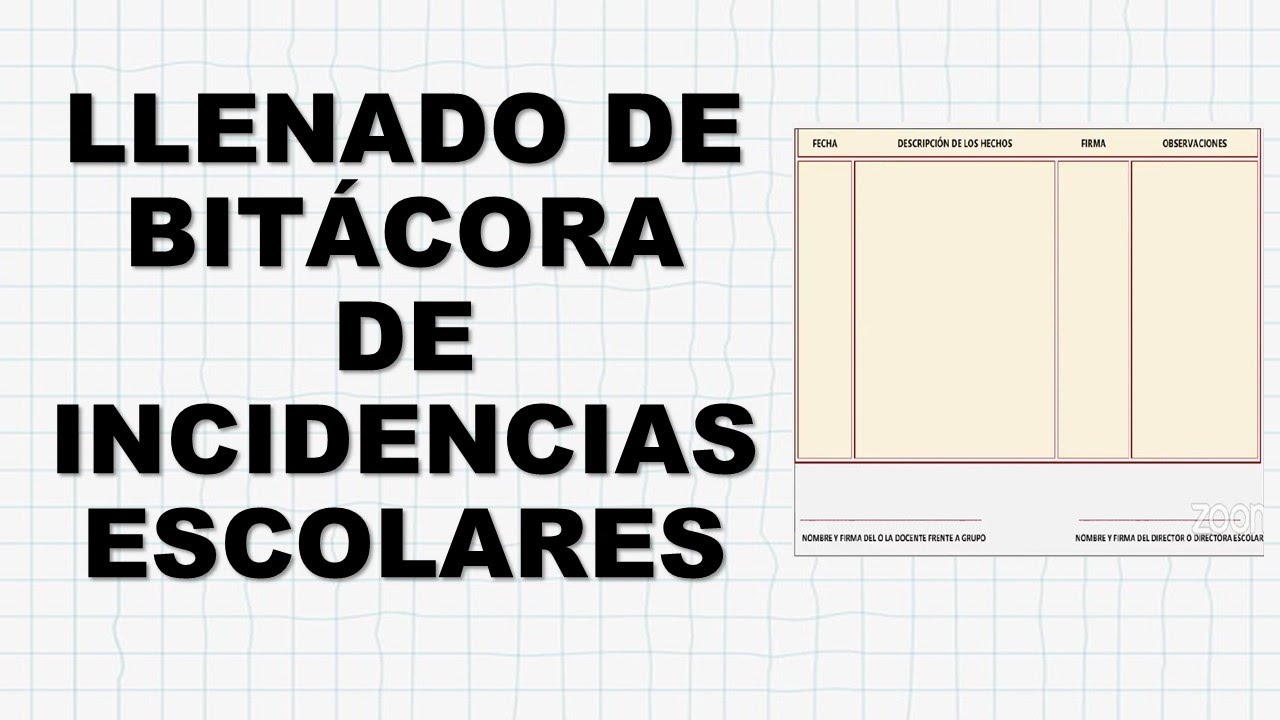 Llenado de bitácora de incidencias escolares Consejo para la Convivencia Escolar SEP CONVIVE