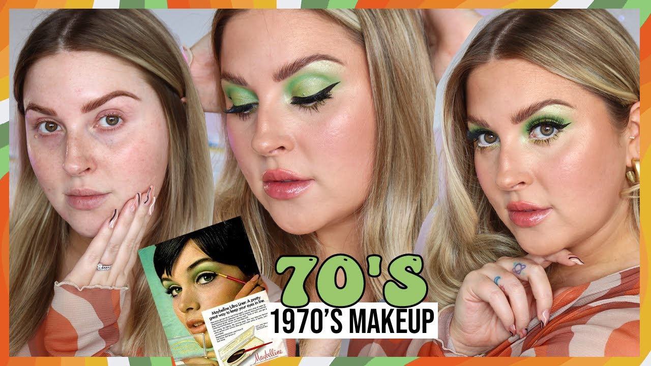 *decades series* 1970s makeup tutorial 🧑🏻‍🎤 groovy mint beach babe