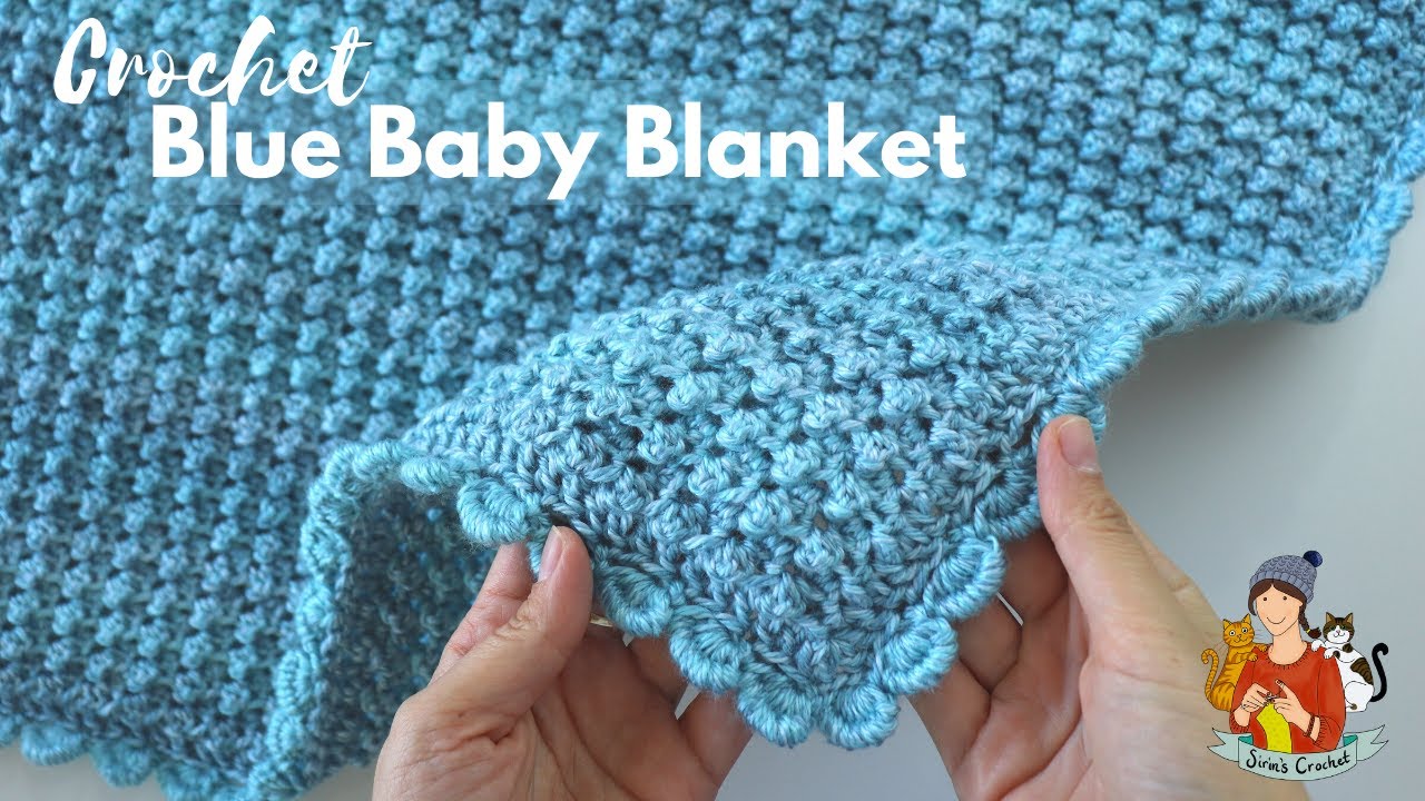 Crochet Easy Blue Baby Blanket / Beginner Friendly Tutorial
