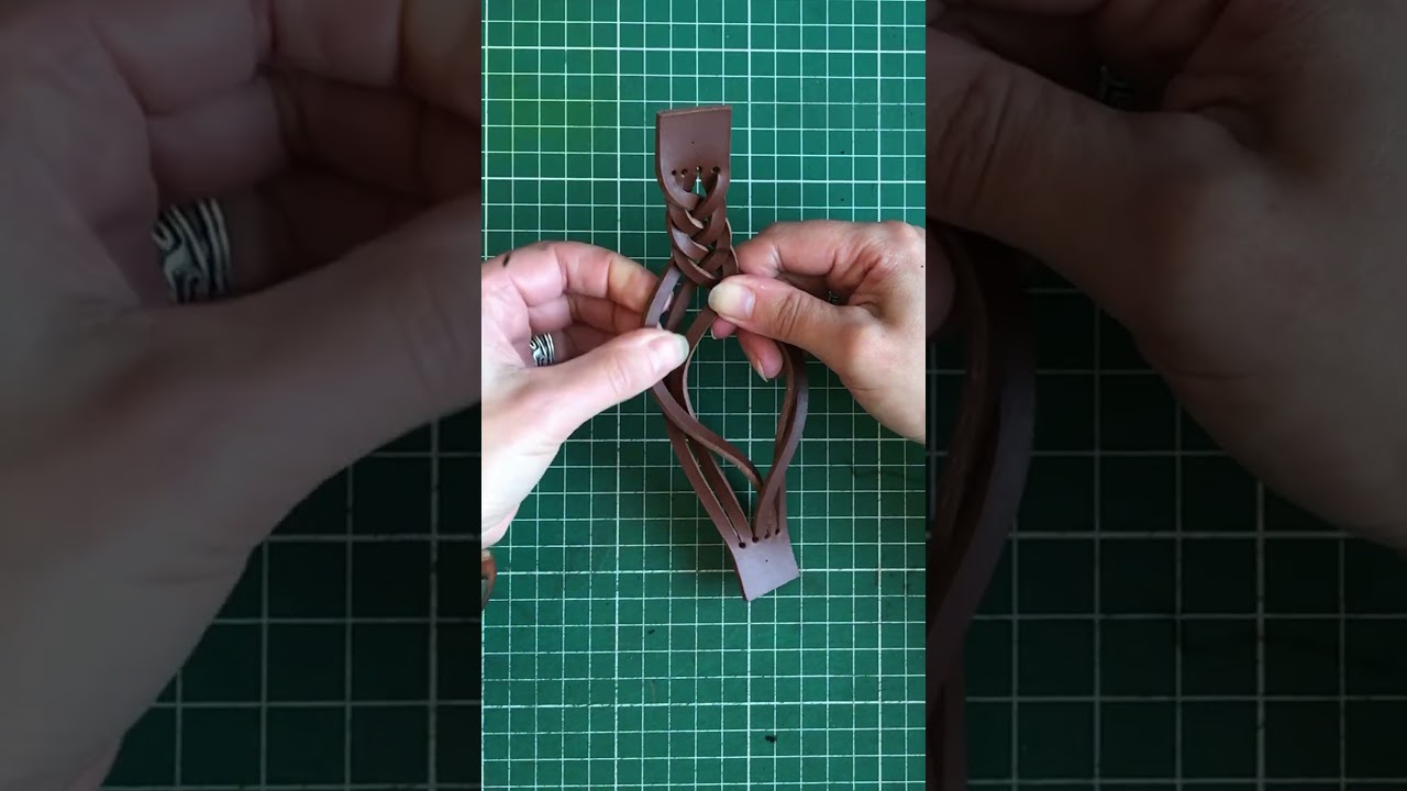 Leather Mystery Braid Bracelet Tutorial #leathercraft #creative #shorts #braidedbracelet #tutorial