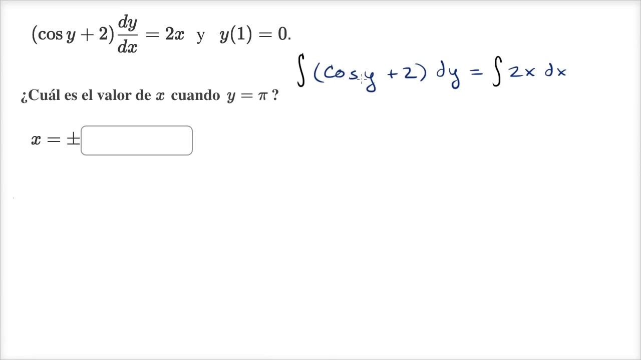 Ejemplo: una ecuaci&oacute;n diferencial separable con una soluci&oacute;n impl&iacute;cita | Khan Academy en Espa&ntilde;ol