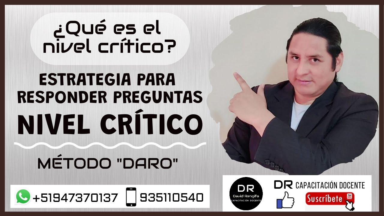 ESTRATEGIA PARA RESOLVER LAS PREGUNTAS EN NIVEL CRÍTICO | COMPRENSIÓN LECTORA 2021