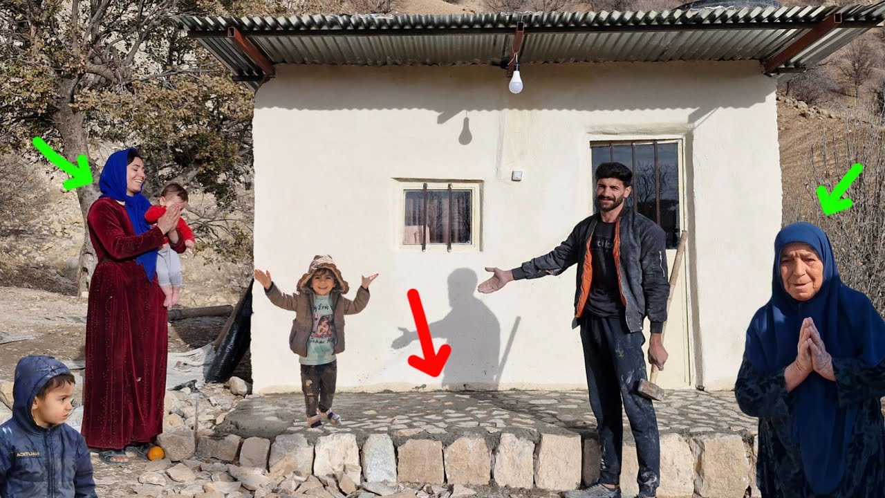 Freezing Winter: Ali Finishes the Stone Porch as Shahrbanu and the Kids Celebrate ❄🏠👨‍👩‍👧‍👦😍
