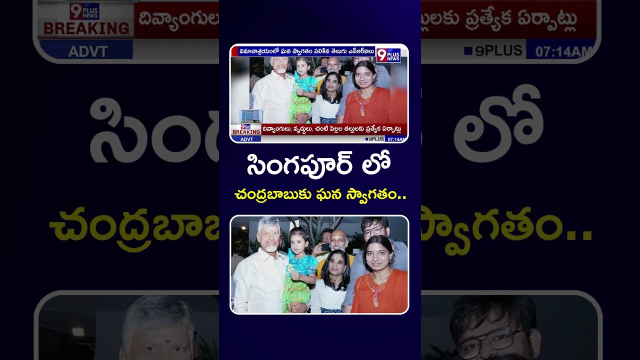 సింగపూర్ లో చంద్రబాబుకు ఘన స్వాగతం.. | CM Chandrababu Naidu | Singapore Tour | 9Plus News