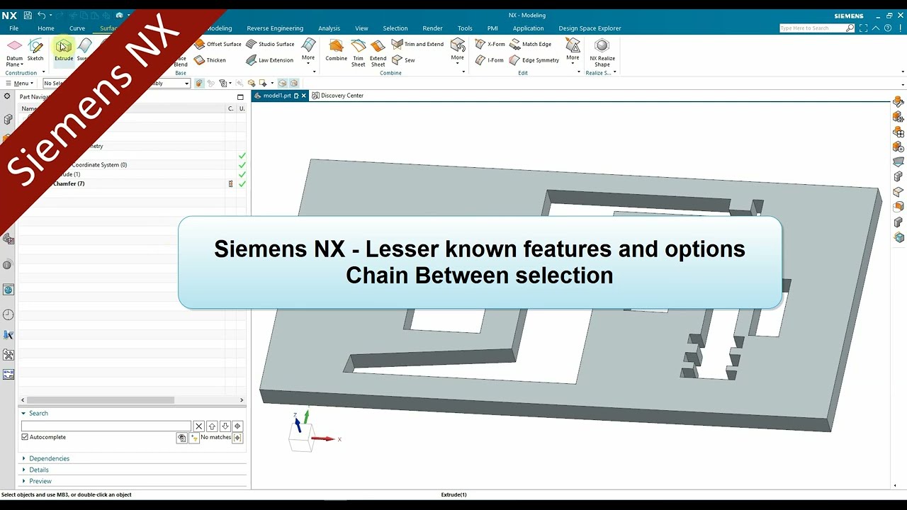 Siemens NX - Chain selection within the Curve Rule