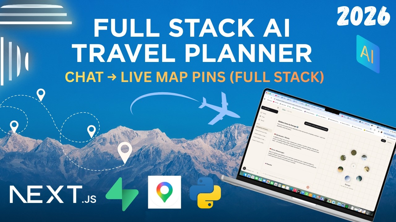 Let's Build a Full Stack AI Travel App in  Next.js | Chat Interface to Live Map Pins