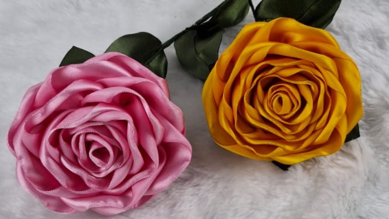 Flores de cinta / tutorial paso a paso de rosas eternas / como hacer rosas eternas
