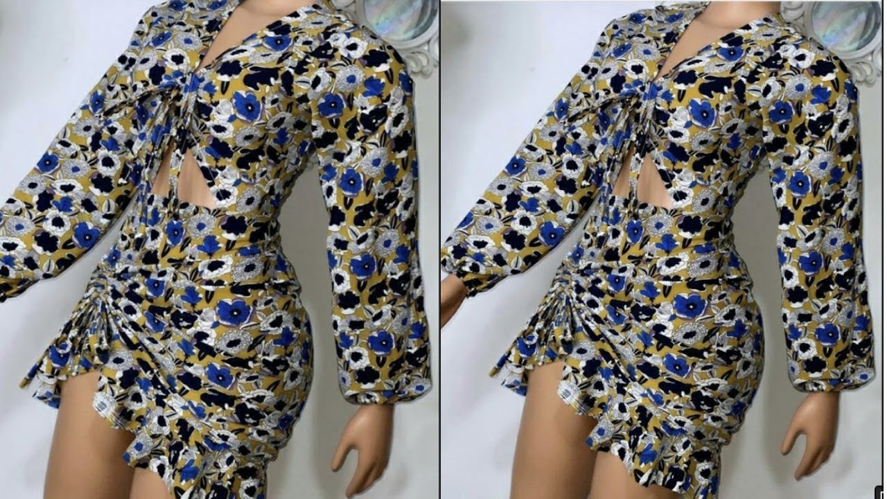 How To Make a Cut Out Ruched Dress / Diy Cute Dress