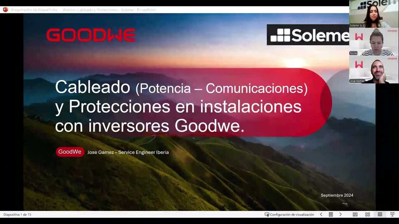 Webinar con GoodWe: Cableado (Potencia - Comunicaciones) y Protecciones | Soleme SL