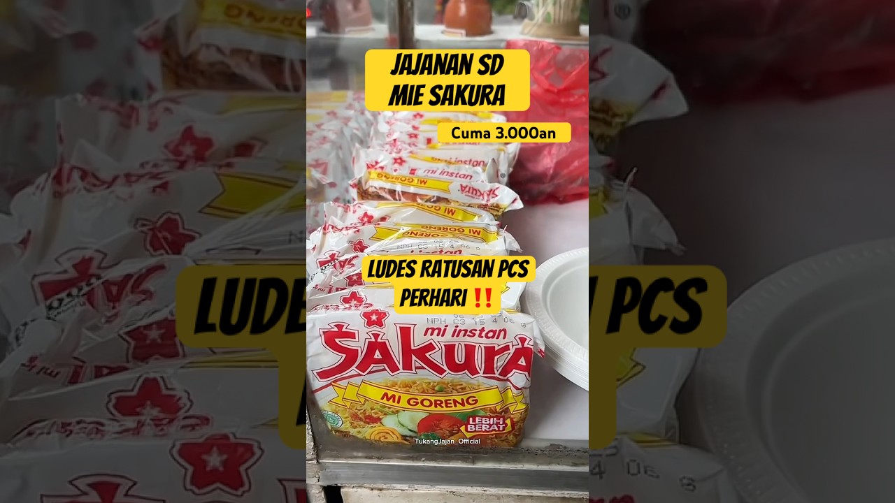 Jajanan jaman SD Mie Sakura!😍 Cuma 3.000an Ludes Ratusan pcs Perhari‼️#shorts #food #kuliner #fyp