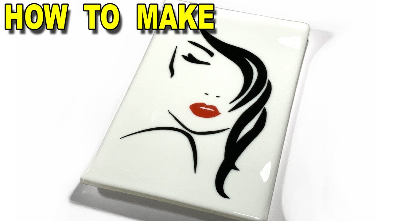 Hand Cut Fusible Decals, Elegant White Platter, Fused Glass project Tutorial
