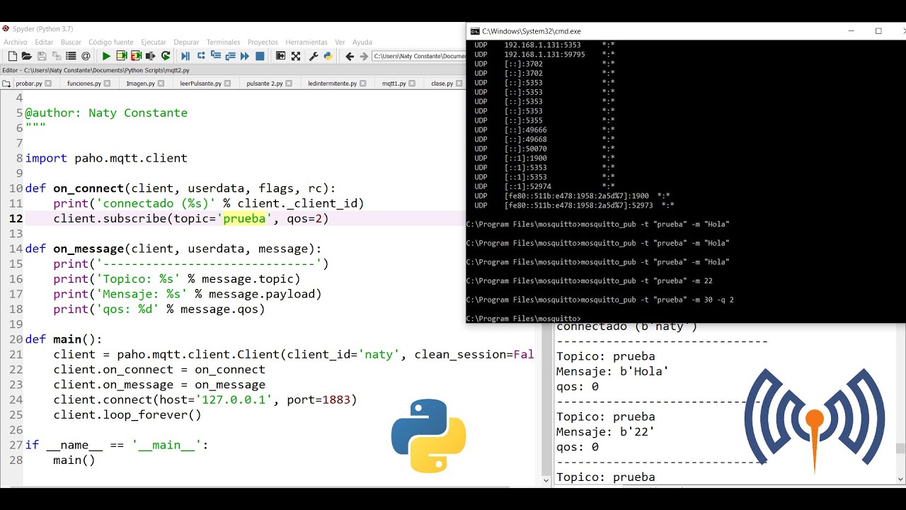Mosquitto MQTT con Python para recibir un dato de un tópico