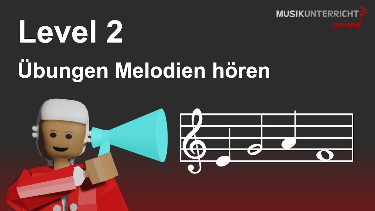 Melodien Hörübungen: Level 2 – Sekundschritte, Terz- und Quartsprünge – Gehörbildung Melodiediktate