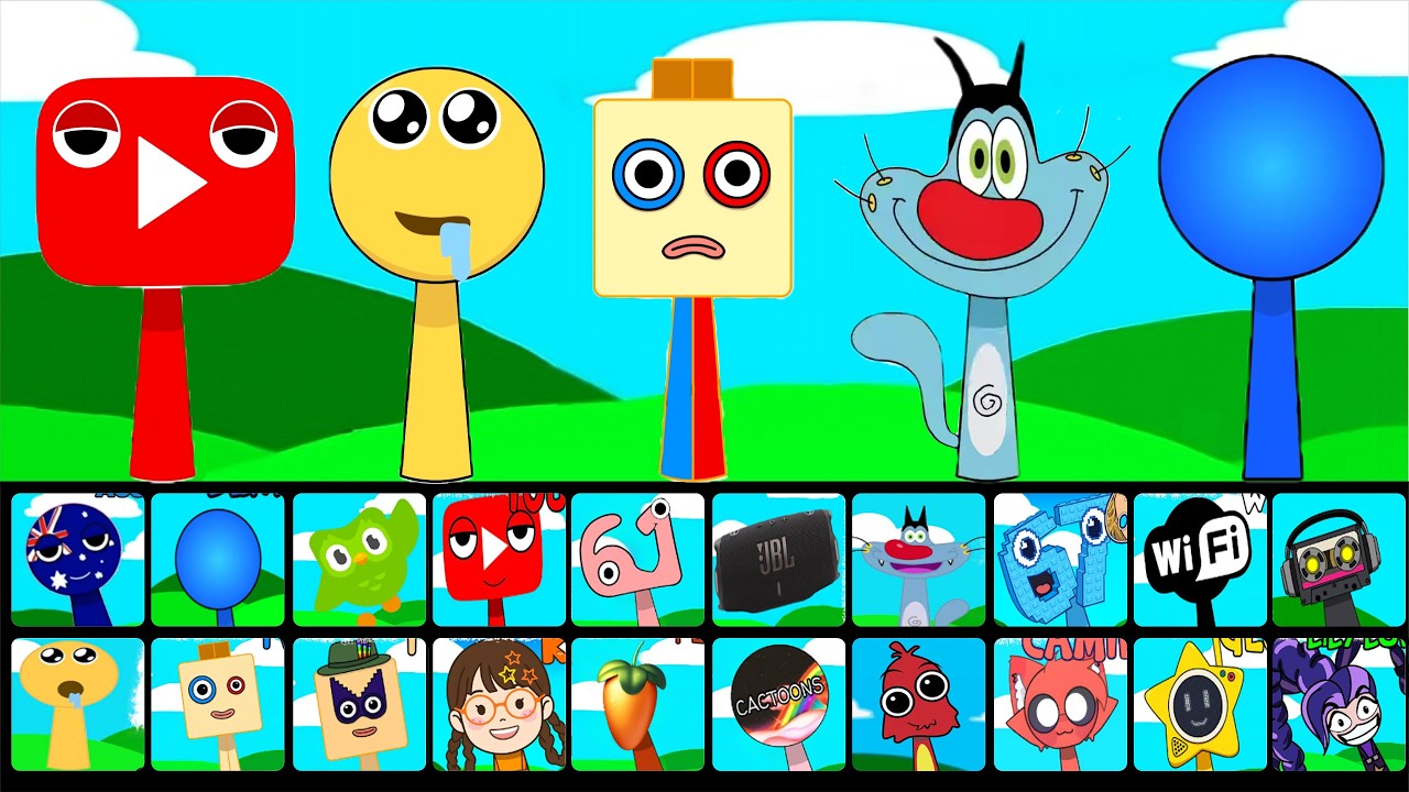 🔥 NEW Sprunki OCs Characters - Twenty Two (from Numberblocks) , Durr , Oggy , Demon Core , Youtube
