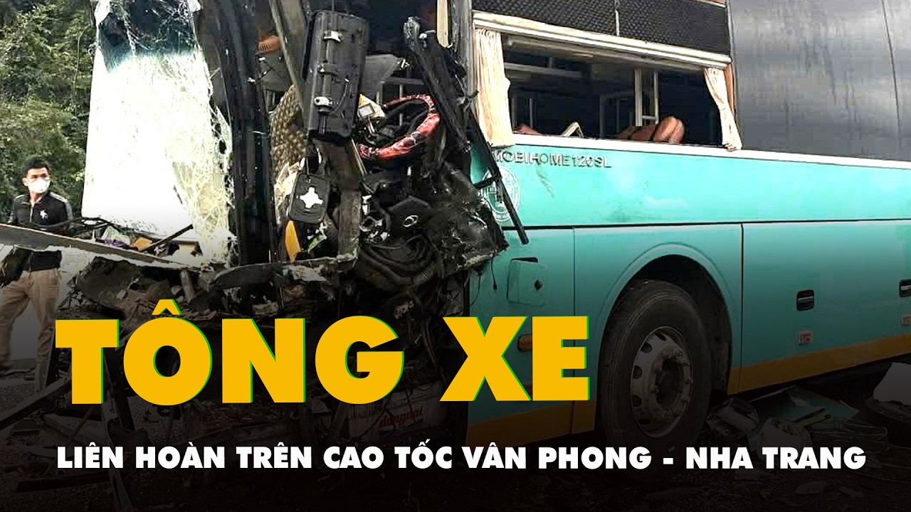 Tai nạn liên hoàn trên cao tốc Vân Phong - Nha Trang, kẹt xe kéo dài, CSGT mở điểm quay đầu khẩn cấp