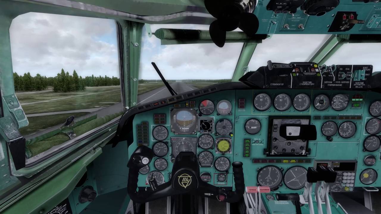 tu-154b-2 cockpit takeoff