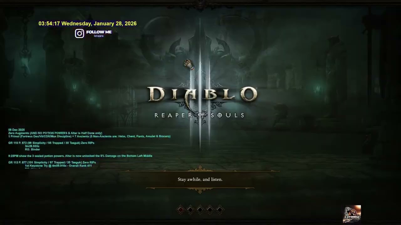 D3 28Jan2026 EU- Season 37 - (Part 1 of 2) Duo-DPS 1x GR 127, GR 125s (Good drops at 0431 & 0447 AM)