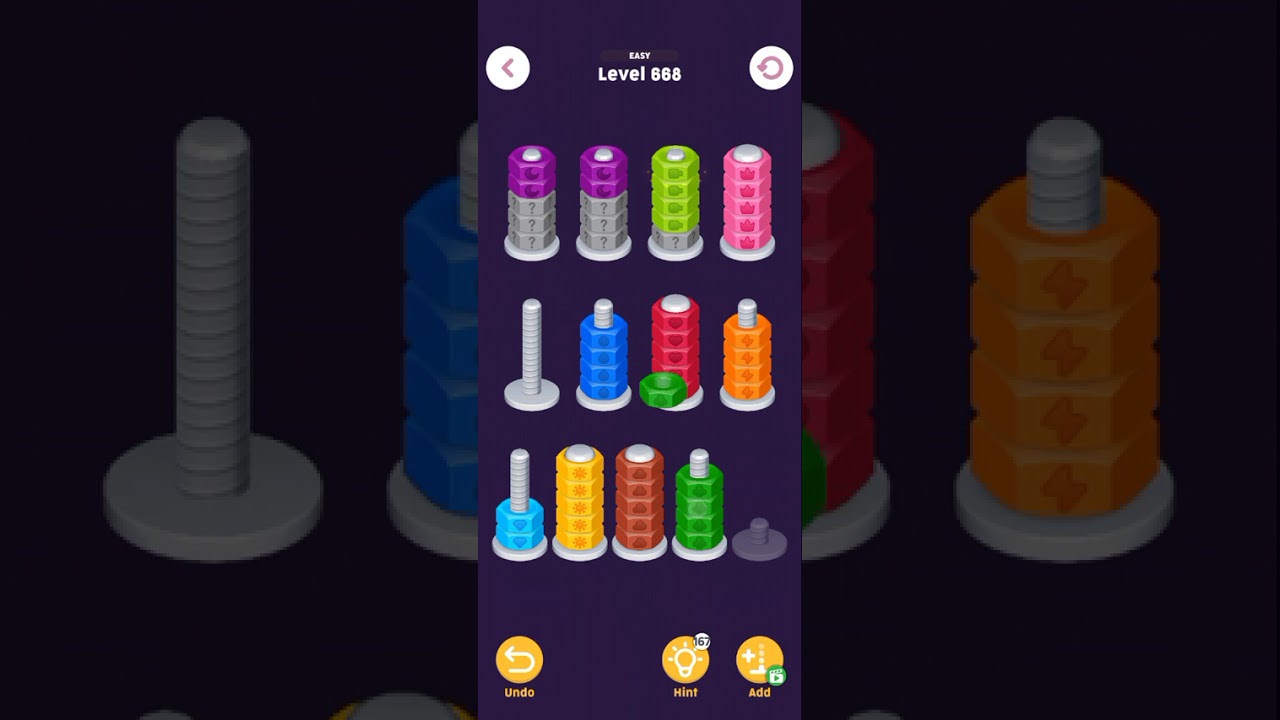 Level 666-670| 😀 Solving The IMPOSSIBLE Nut & Bolt Puzzle!! #gaming
