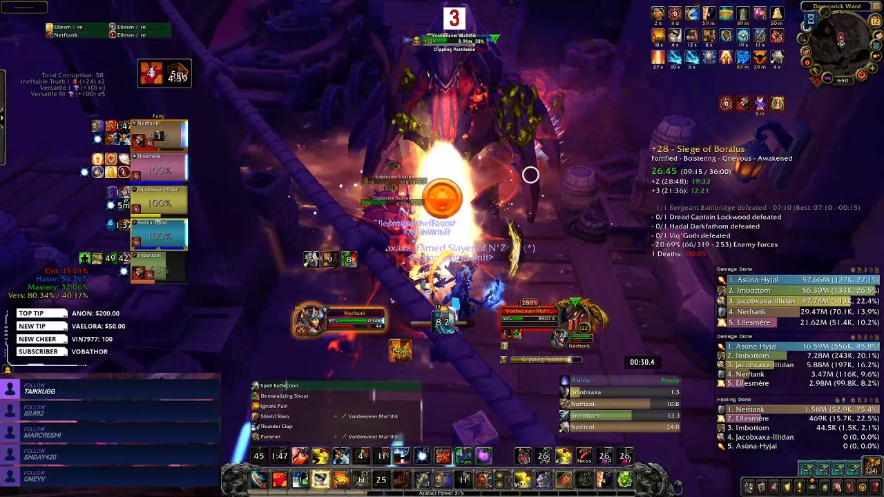 WORLD FIRST +28 Siege of Boralus | Nerftank - Protection Warrior POV