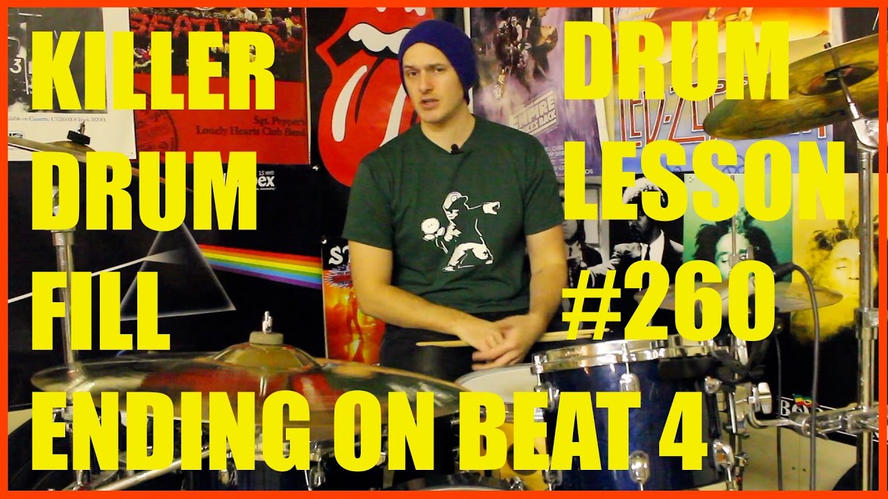 KILLER DRUM FILL ENDING ON BEAT 4 - DRUM LESSON #260